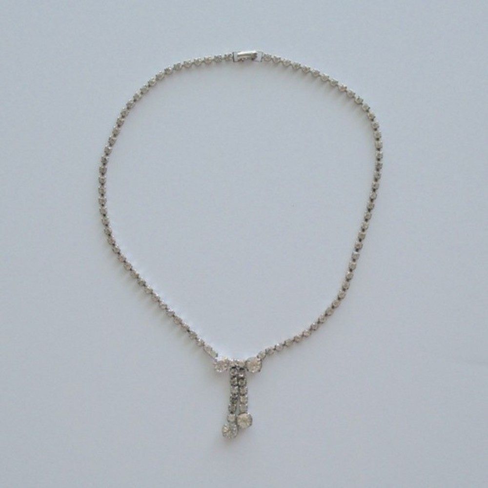 Crystal Rhinestone Drop Pendant Necklace - Picture 7 of 11